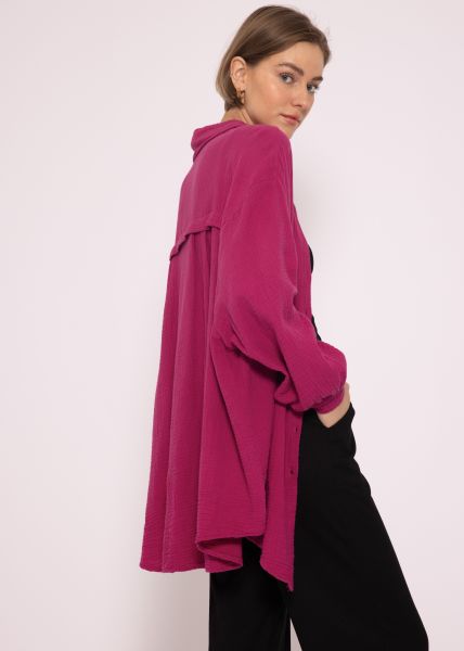 Muslin blouse oversize, fuchsia