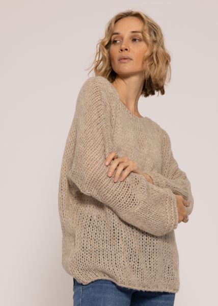 Oversize Pullover, beige